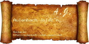 Aulenbach Jolán névjegykártya
